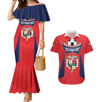 Personalized Panama 2024 Football Couples Matching Mermaid Dress and Hawaiian Shirt Go Los Canaleros - Wonder Print Shop