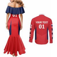 Personalized Panama 2024 Football Couples Matching Mermaid Dress and Long Sleeve Button Shirt Go Los Canaleros