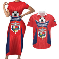 Personalized Panama 2024 Football Couples Matching Short Sleeve Bodycon Dress and Hawaiian Shirt Go Los Canaleros - Wonder Print Shop