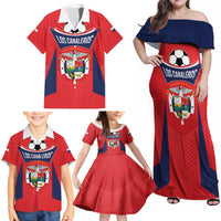 Personalized Panama 2024 Football Family Matching Off Shoulder Maxi Dress and Hawaiian Shirt Go Los Canaleros - Wonder Print Shop