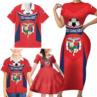 Personalized Panama 2024 Football Family Matching Short Sleeve Bodycon Dress and Hawaiian Shirt Go Los Canaleros - Wonder Print Shop