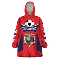 Personalized Panama 2024 Football Wearable Blanket Hoodie Go Los Canaleros - Wonder Print Shop