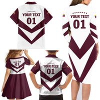 Personalized Venezuela 2024 Football Family Matching Long Sleeve Bodycon Dress and Hawaiian Shirt Mano tengo fe La Vinotinto - Wonder Print Shop