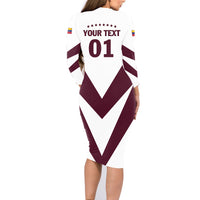 Personalized Venezuela 2024 Football Family Matching Long Sleeve Bodycon Dress and Hawaiian Shirt Mano tengo fe La Vinotinto - Wonder Print Shop