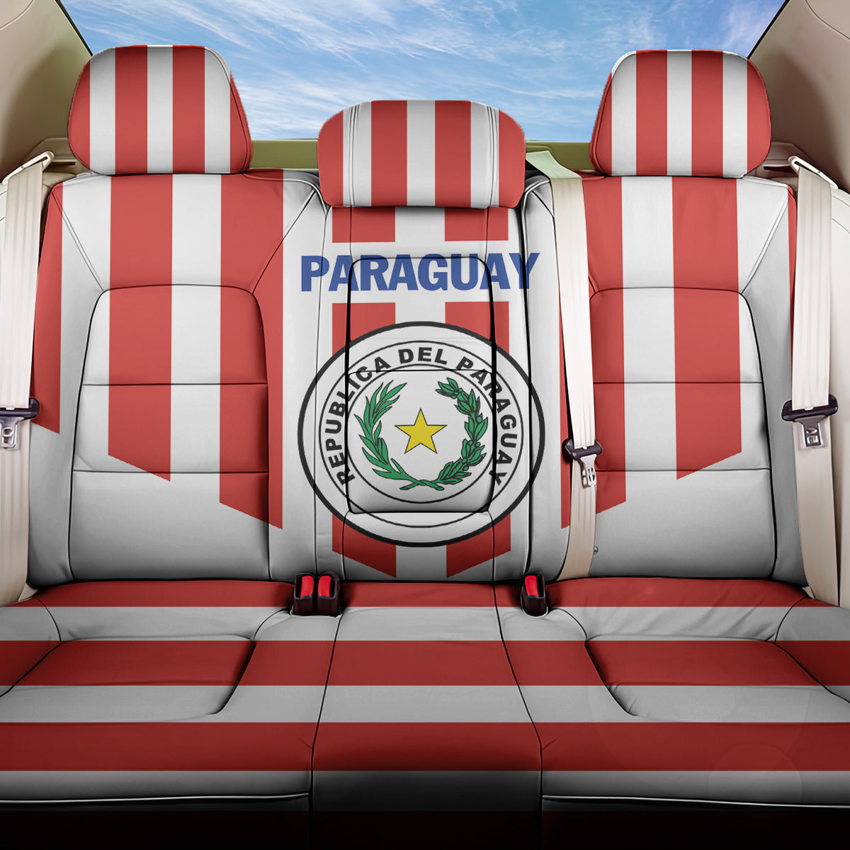 Paraguay 2024 Football Back Car Seat Cover Come On La Albirroja