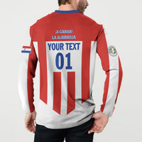 Personalized Paraguay 2024 Football Button Sweatshirt Come On La Albirroja - Wonder Print Shop