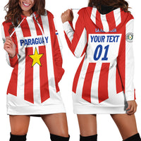 Personalized Paraguay 2024 Football Hoodie Dress Come On La Albirroja - Wonder Print Shop