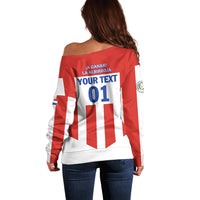 Personalized Paraguay 2024 Football Off Shoulder Sweater Come On La Albirroja - Wonder Print Shop