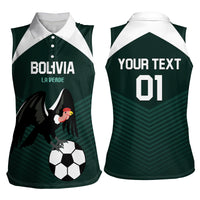 Personalized Bolivia 2024 Football Women Sleeveless Polo Shirt La Verd Go Champion - Wonder Print Shop