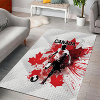 Canada 2024 Soccer Area Rug Canadian Player Maple Leaf - Wonder Print Shop