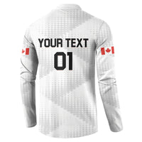 Personalized Canada 2024 Soccer Button Sweatshirt Canadian Player Maple Leaf - Wonder Print Shop