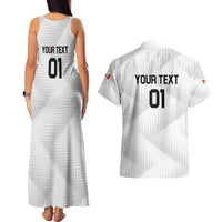 Personalized Canada 2024 Soccer Couples Matching Tank Maxi Dress and Hawaiian Shirt Canadian Player Maple Leaf - Wonder Print Shop
