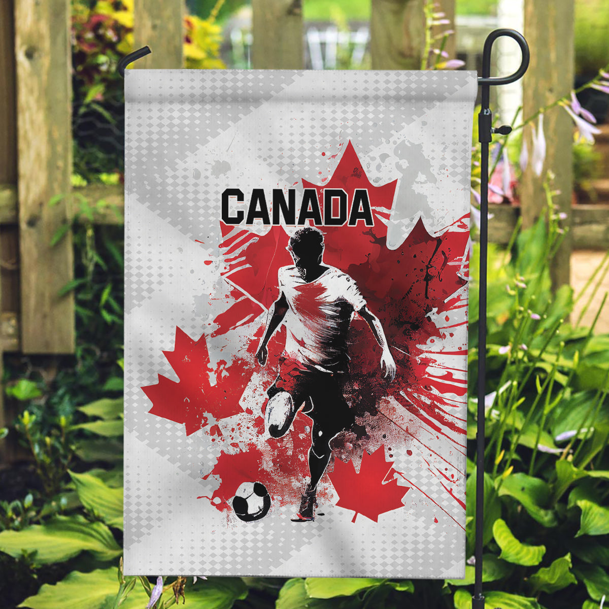 Canada 2024 Soccer Garden Flag Canadian Player Maple Leaf