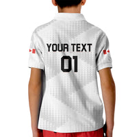 Personalized Canada 2024 Soccer Kid Polo Shirt Canadian Player Maple Leaf - Wonder Print Shop