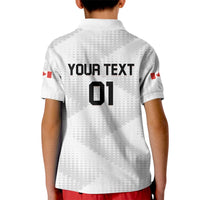 Personalized Canada 2024 Soccer Kid Polo Shirt Canadian Player Maple Leaf - Wonder Print Shop