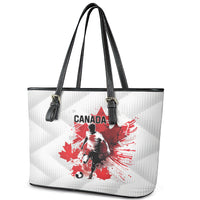 Canada 2024 Soccer Leather Tote Bag Canadian Player Maple Leaf - Wonder Print Shop