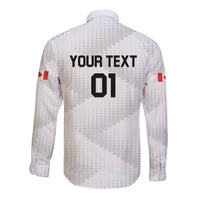 Personalized Canada 2024 Soccer Long Sleeve Button Shirt Canadian Player Maple Leaf - Wonder Print Shop