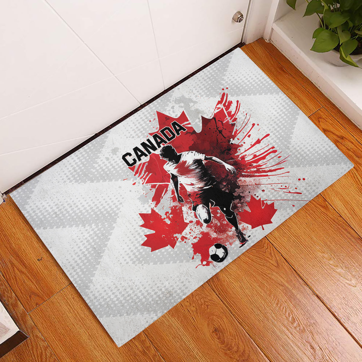 Canada 2024 Soccer Rubber Doormat Canadian Player Maple Leaf