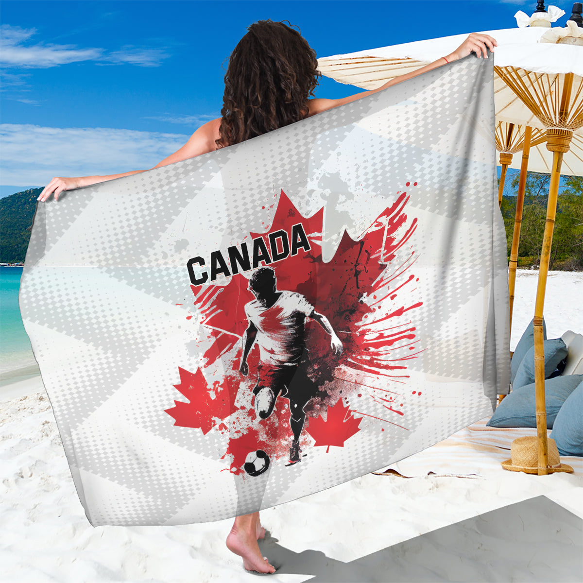 Canada 2024 Soccer Sarong Canadian Player Maple Leaf