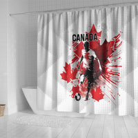 Canada 2024 Soccer Shower Curtain Canadian Player Maple Leaf