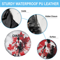 Canada 2024 Soccer Spare Tire Cover Canadian Player Maple Leaf - Wonder Print Shop