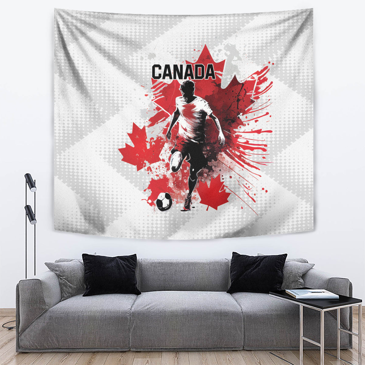 Canada 2024 Soccer Tapestry Canadian Player Maple Leaf