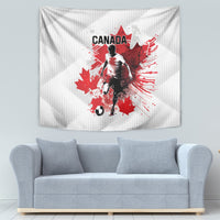 Canada 2024 Soccer Tapestry Canadian Player Maple Leaf - Wonder Print Shop