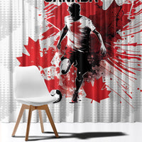 Canada 2024 Soccer Window Curtain Canadian Player Maple Leaf - Wonder Print Shop
