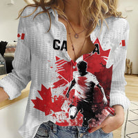 Personalized Canada 2024 Soccer Women Casual Shirt Canadian Player Maple Leaf - Wonder Print Shop