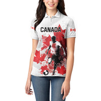 Personalized Canada 2024 Soccer Women Polo Shirt Canadian Player Maple Leaf - Wonder Print Shop