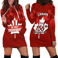1 July Canada Independence Day Hoodie Dress Canadian Maple Leaf Happy 156th Anniversary - Wonder Print Shop