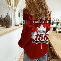 Custom 1 July Canada Independence Day Women Casual Shirt Canadian Maple Leaf Happy 156th Anniversary - Wonder Print Shop
