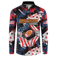 Custom American Football Grunge Button Sweatshirt Special Version - Wonder Print Shop