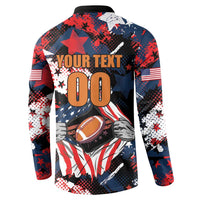 Custom American Football Grunge Button Sweatshirt Special Version - Wonder Print Shop