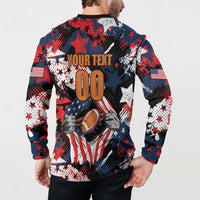 Custom American Football Grunge Button Sweatshirt Special Version - Wonder Print Shop