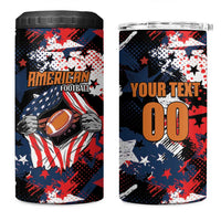 Custom American Football Grunge 4 in 1 Can Cooler Tumbler Special Version - Wonder Print Shop