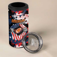 Custom American Football Grunge 4 in 1 Can Cooler Tumbler Special Version - Wonder Print Shop