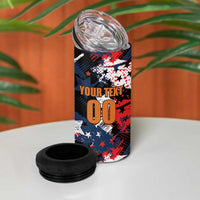 Custom American Football Grunge 4 in 1 Can Cooler Tumbler Special Version - Wonder Print Shop