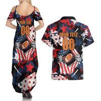 Custom American Football Grunge Couples Matching Summer Maxi Dress and Hawaiian Shirt Special Version - Wonder Print Shop