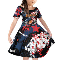 Custom American Football Grunge Family Matching Off Shoulder Short Dress and Hawaiian Shirt Special Version - Wonder Print Shop