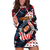 Custom American Football Grunge Hoodie Dress Special Version - Wonder Print Shop