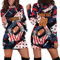 Custom American Football Grunge Hoodie Dress Special Version - Wonder Print Shop