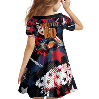 Custom American Football Grunge Kid Short Sleeve Dress Special Version - Wonder Print Shop