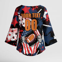 Custom American Football Grunge Kimono Sleeve Blouse Special Version - Wonder Print Shop
