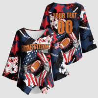 Custom American Football Grunge Kimono Sleeve Blouse Special Version - Wonder Print Shop