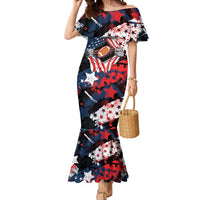 Custom American Football Grunge Mermaid Dress Special Version - Wonder Print Shop