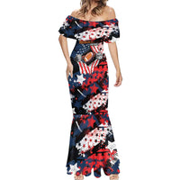 Custom American Football Grunge Mermaid Dress Special Version - Wonder Print Shop