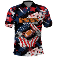 Custom American Football Grunge Polo Shirt Special Version - Wonder Print Shop