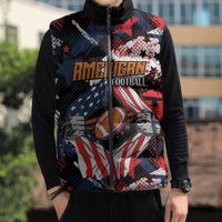 Custom American Football Grunge Sleeveless Puffer Jacket Special Version - Wonder Print Shop