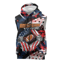 Custom American Football Grunge Sleeveless Zip Hoodie Special Version - Wonder Print Shop